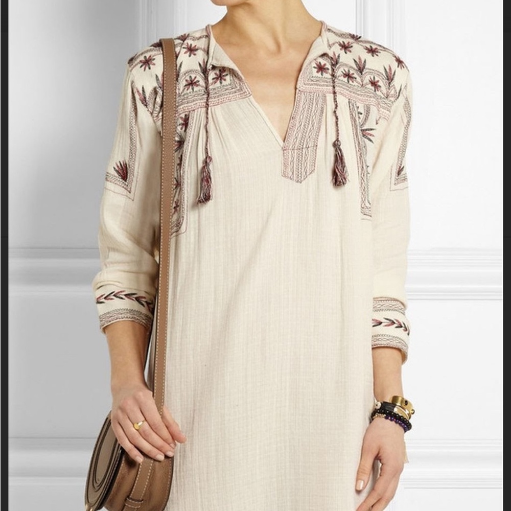 ETOILE ISABEL MARAT embroidered gauze tunic dress